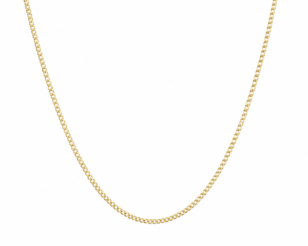 9ct Yellow Gold 1.5mm Super Flat Curb Chain