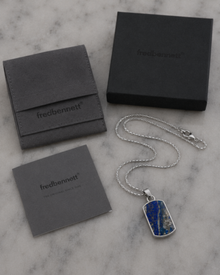 Fred Bennett Stainless Steel Lapis Lazuli Dog Tag Pendant