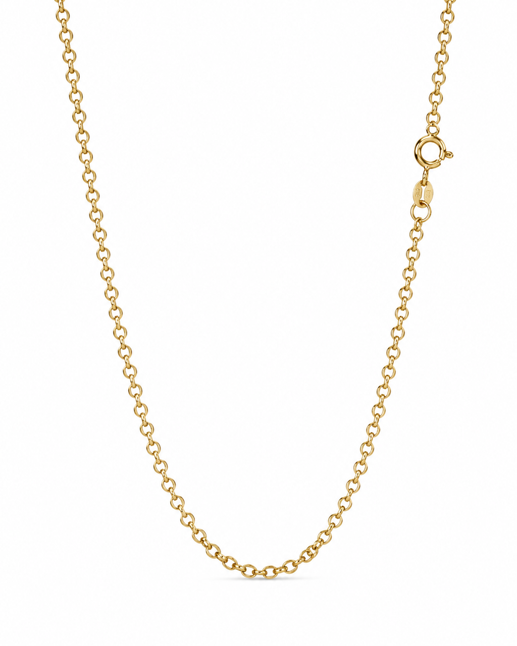 9ct Yellow Gold Round Belcher Chain 2.25mm - Multiple lengths available