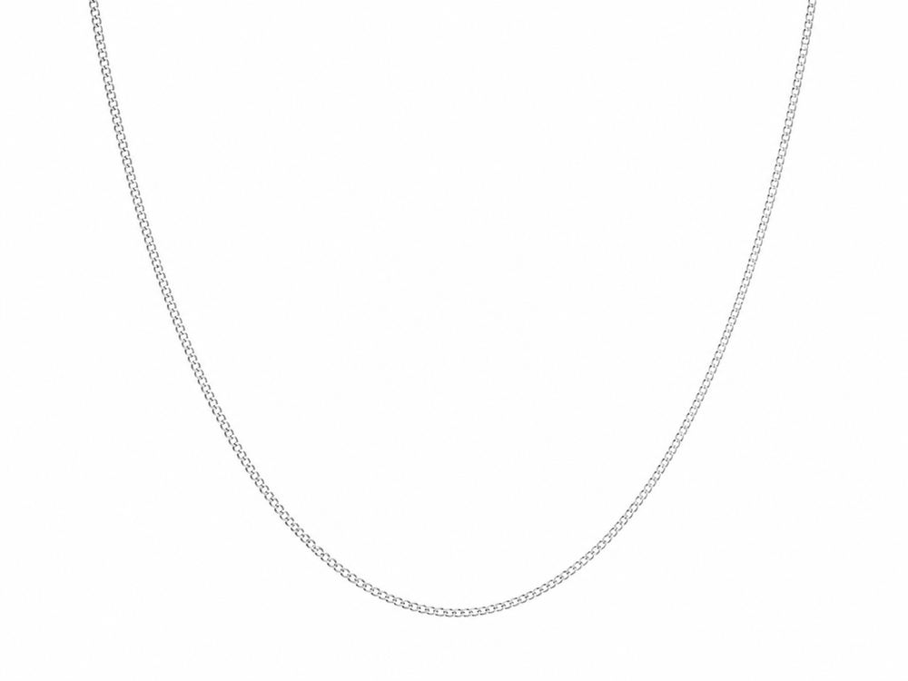 Sterling Silver Diamond Cut Curb Chain Necklace (Adjustable 41-46cm)