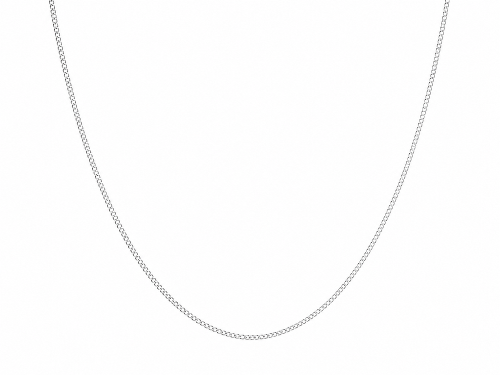 Sterling Silver Diamond Cut Curb Chain Necklace (Adjustable 41-46cm)