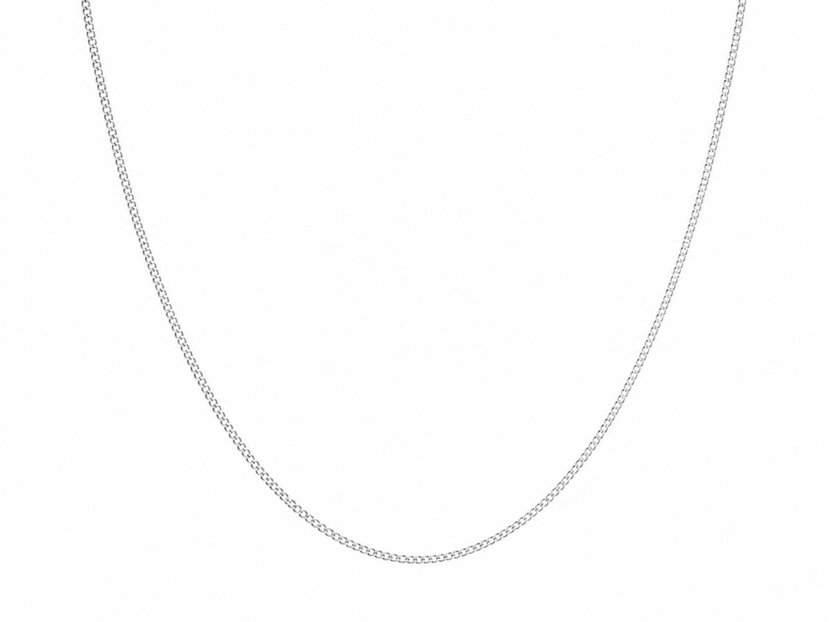 Sterling Silver Diamond Cut Curb Chain Necklace (Adjustable 41-46cm)