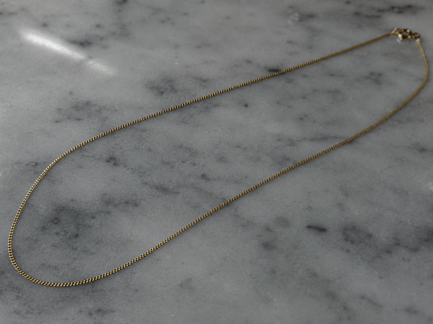 9ct Yellow Gold Fine Curb Chain Necklace 46cm (18”)