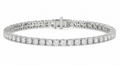 14ct White Gold 3ct Natural Diamond Tennis Bracelet 7 Inch