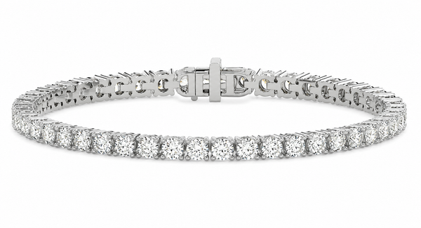 14ct White Gold 3ct Natural Diamond Tennis Bracelet 7 Inch