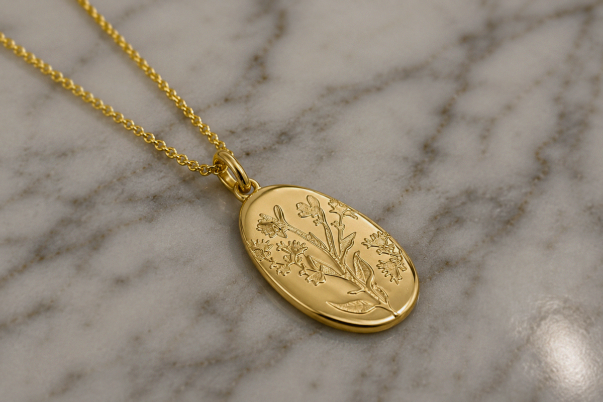 Laura Ashley Farlington Flowers Gold Plated Silver Pendant Necklace