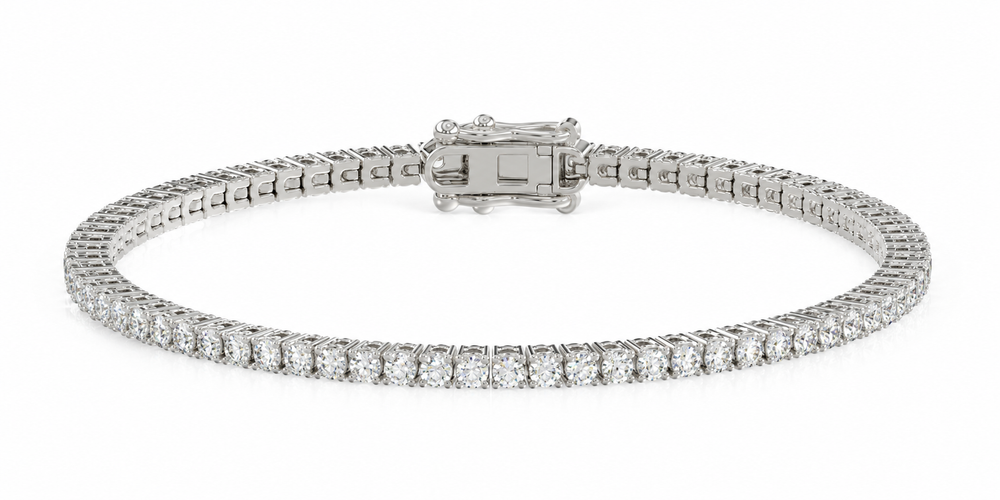 18ct White Gold Lab-Grown Diamond Tennis Bracelet