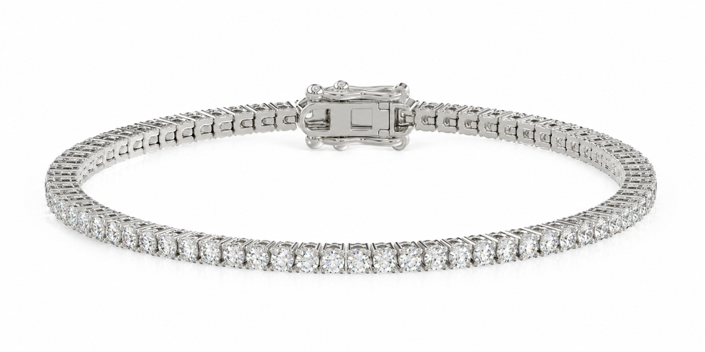 18ct White Gold Lab-Grown Diamond Tennis Bracelet