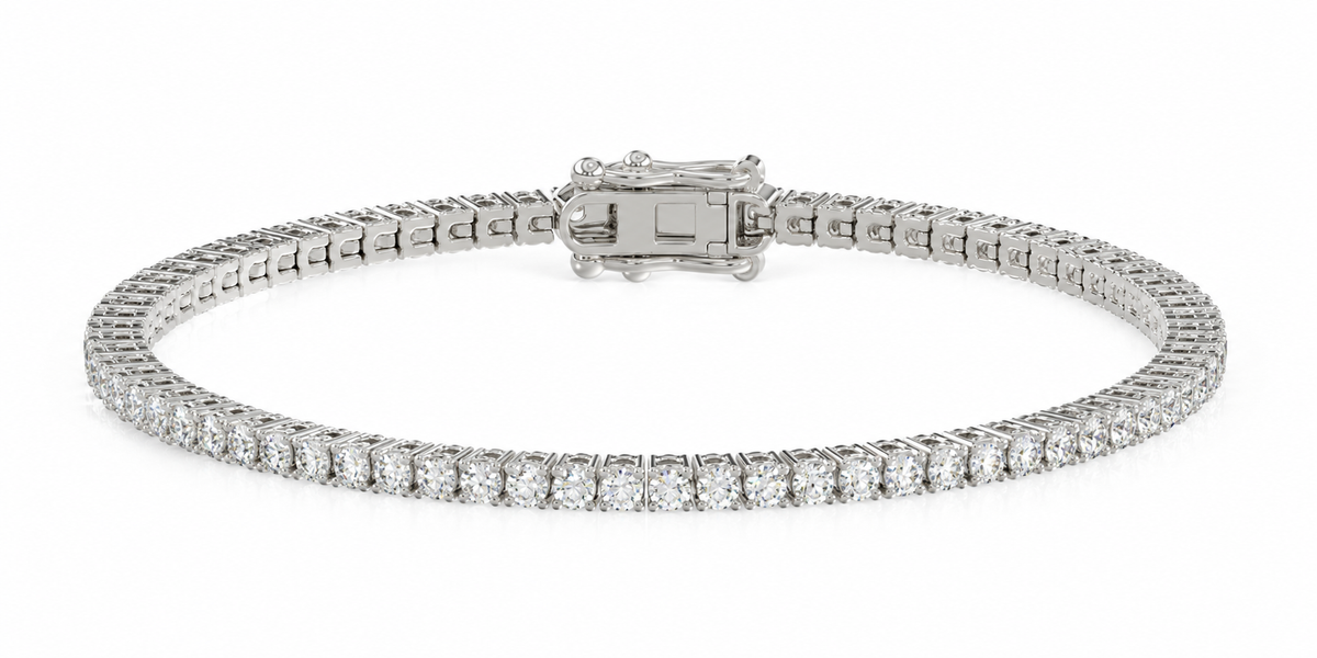 18ct White Gold Lab-Grown Diamond Tennis Bracelet