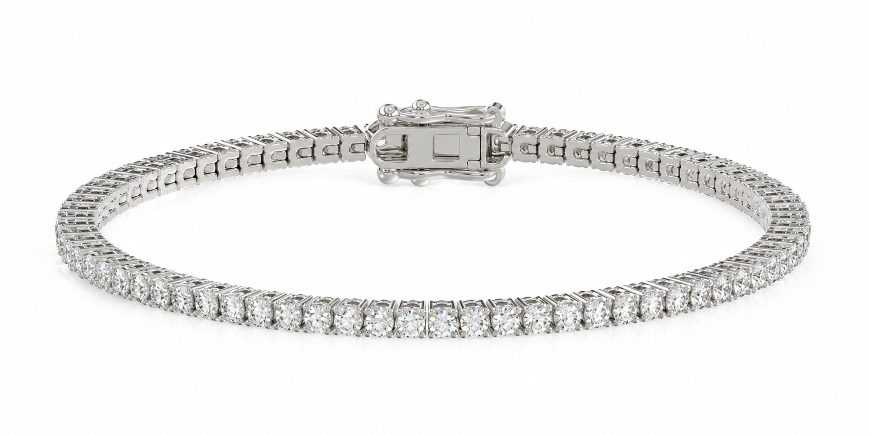 18ct White Gold Lab-Grown Diamond Tennis Bracelet