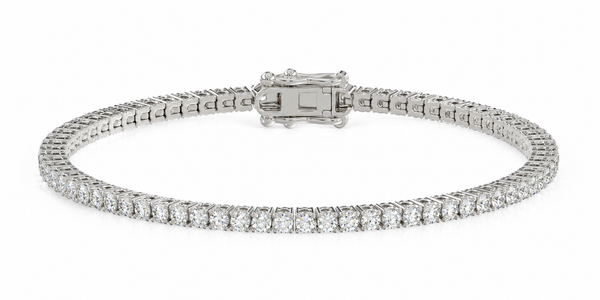 18ct White Gold Lab-Grown Diamond Tennis Bracelet