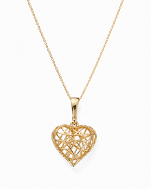9ct Gold Caged Heart Pendant Necklace