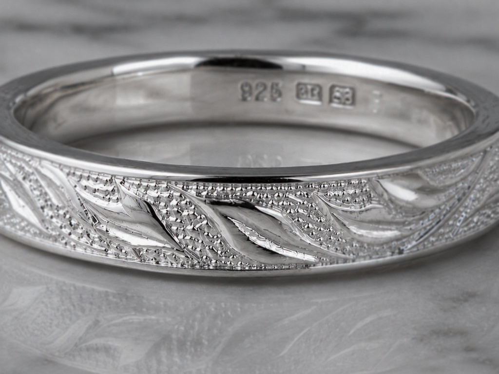 Sterling Silver Engraved Floral Band Ring