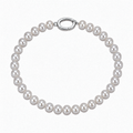 White Pearl Bracelet in Sterling Silver - Elegant Charm Link Design