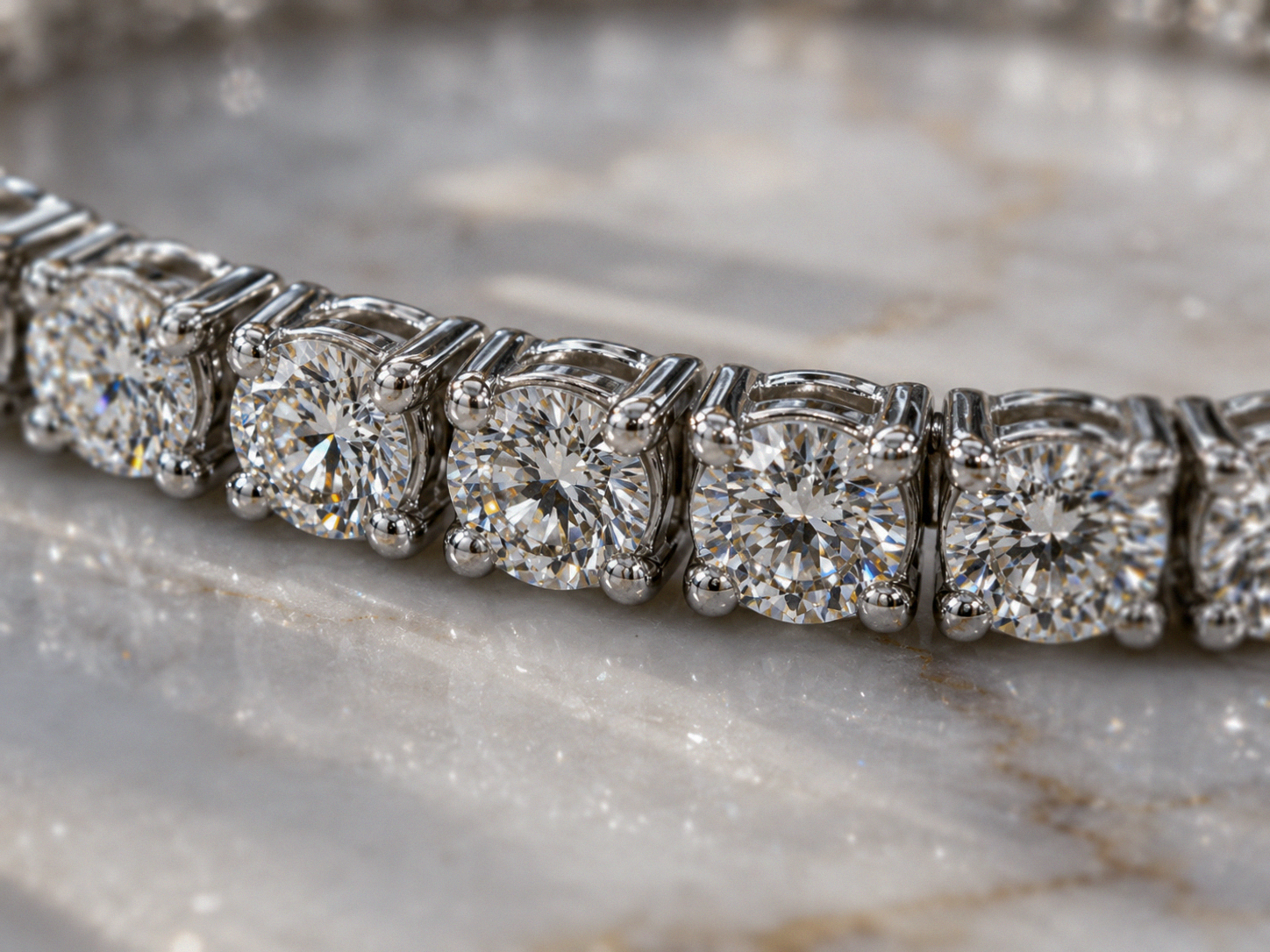 18ct White Gold 3.00ct Diamond Tennis Bracelet – H/SI