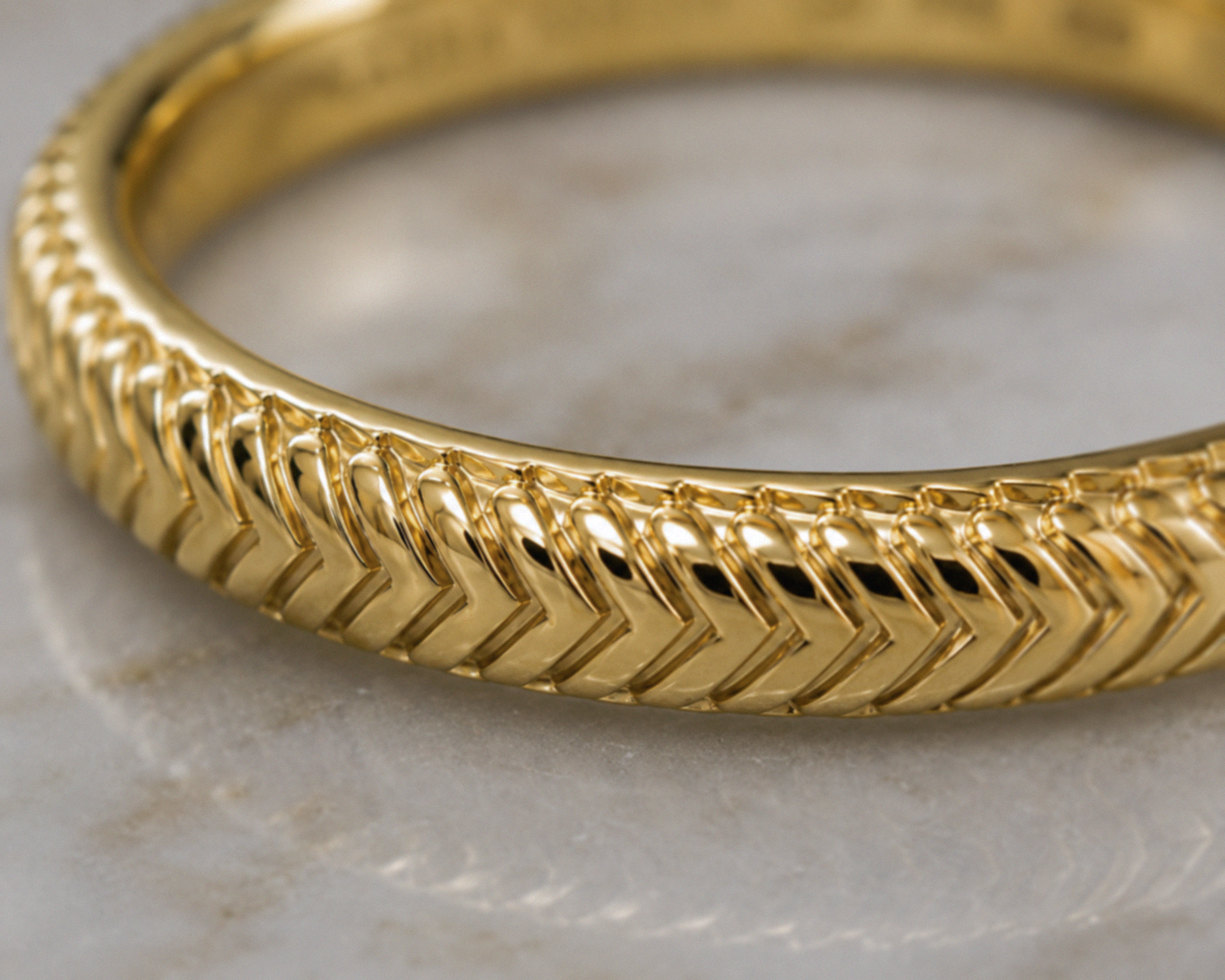 Laura Ashley Gold Plated Silver Basket Weave Band Ring