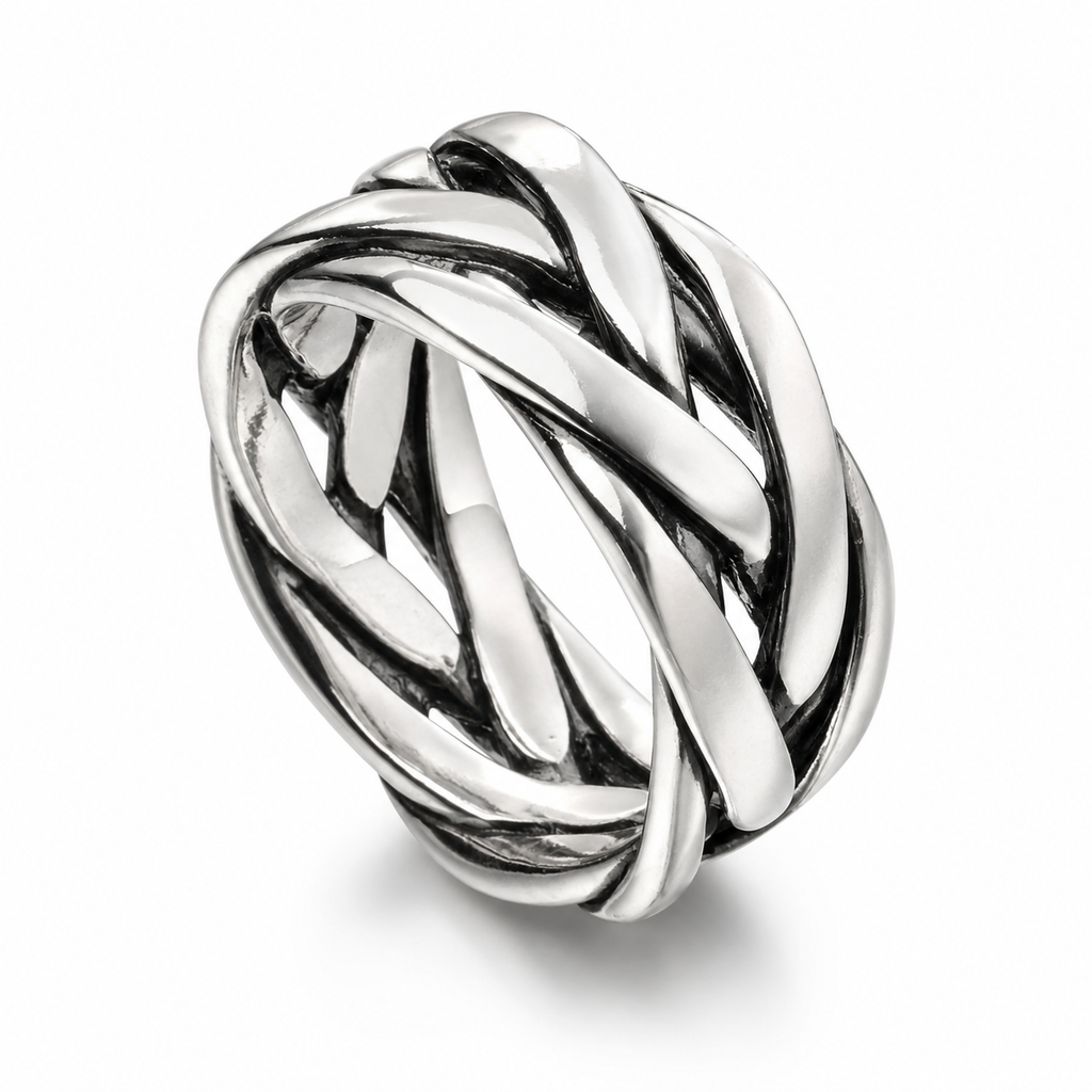 Heavyweight Plaited design - Sold Sterling Silver Ring