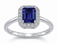 Geometric Halo Ring – Sapphire CZ & Diamonfire Zirconia