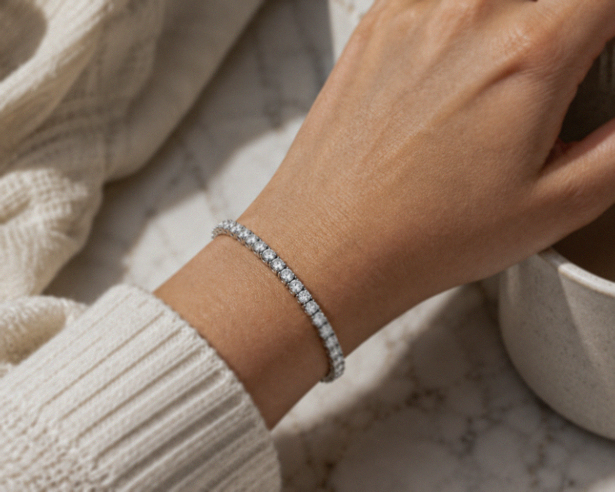 18ct White Gold 5.00ct Natural Diamond Tennis Bracelet – H/SI
