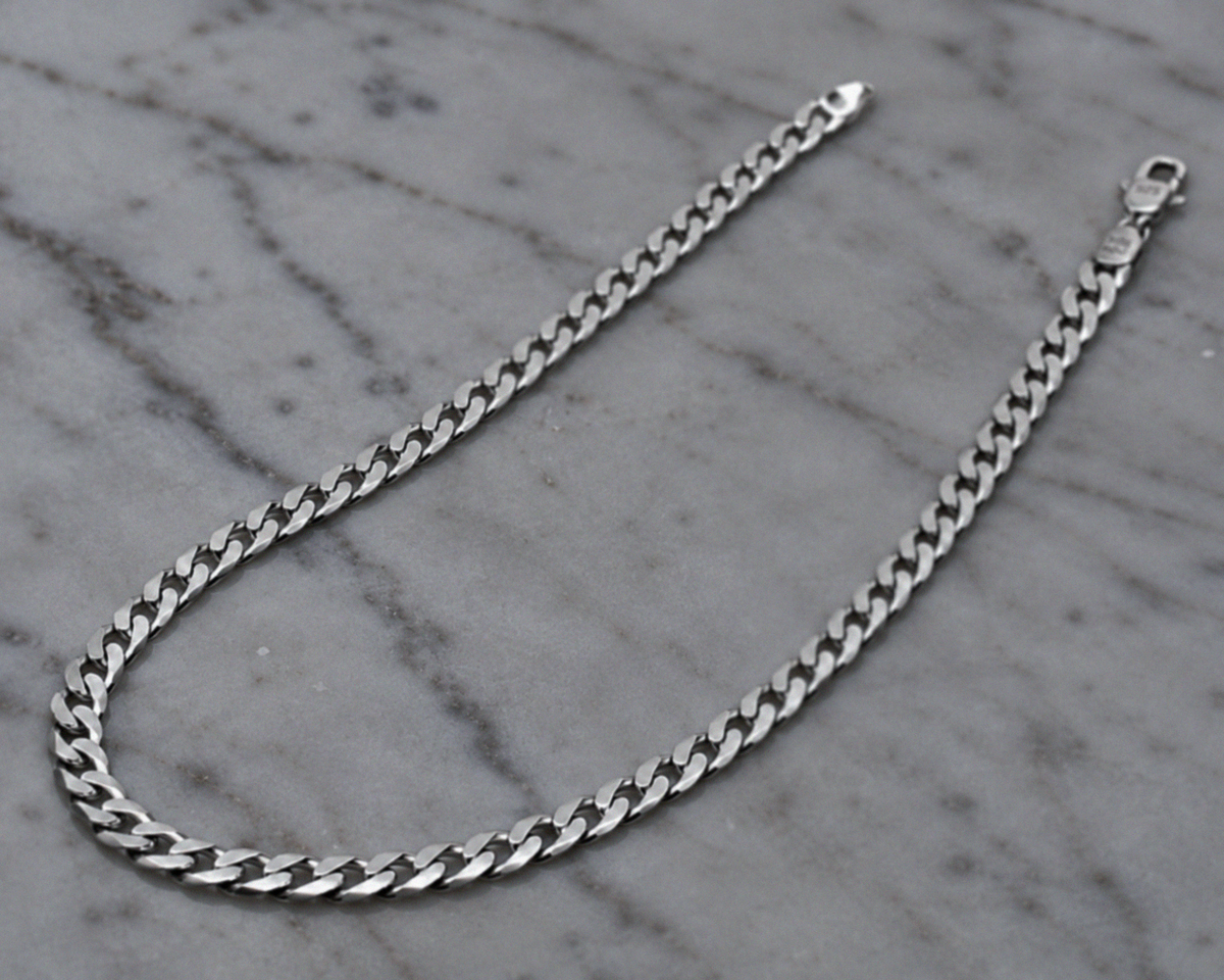 Fred Bennett Sterling Silver Diamond-Cut Curb Chain 56cm