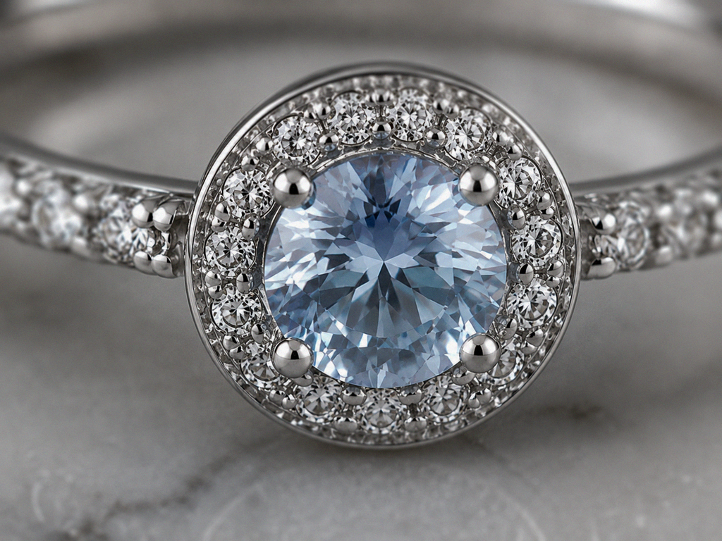 Blue Zirconia Pavé Ring – Sterling Silver