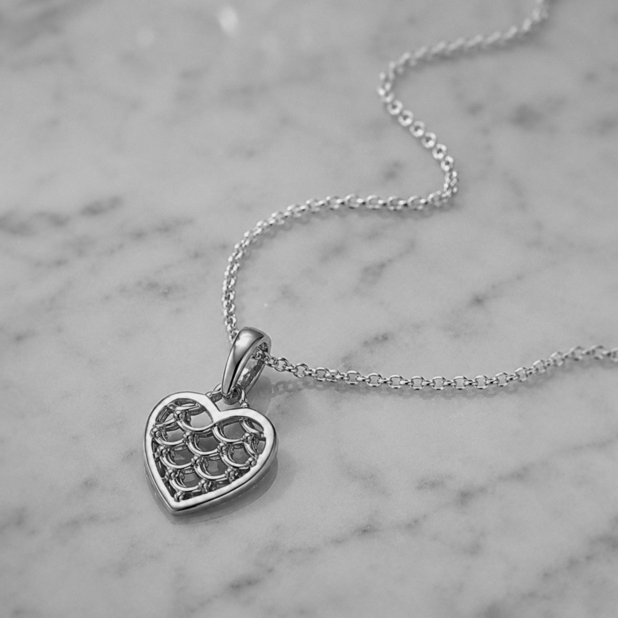 Sterling Silver ‘Forever in My Heart’ Heart Pendant Necklace