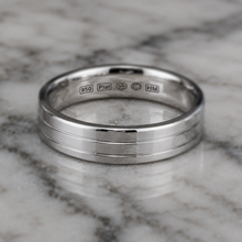 950 Platinum Double Groove Men’s Ring - 4mm