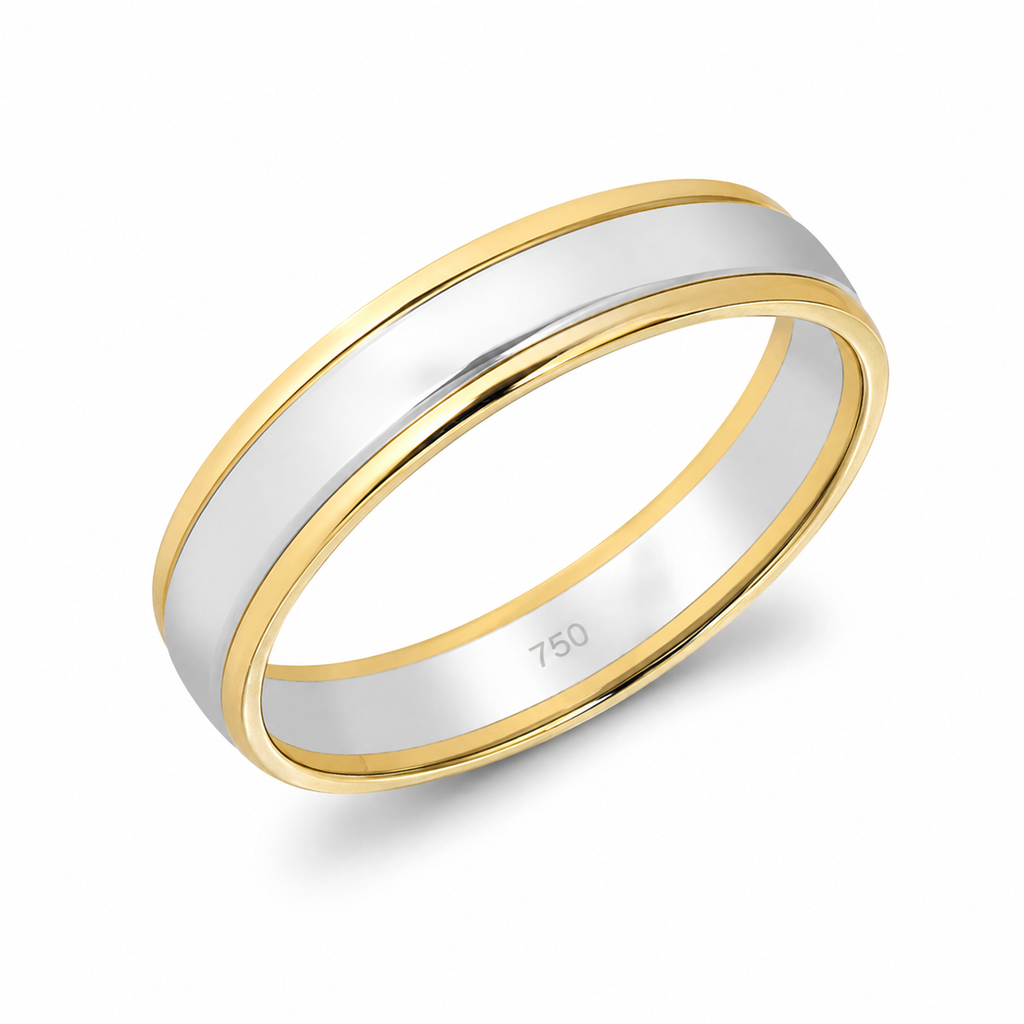 5mm Two-Colour 18ct Gold Wedding Band