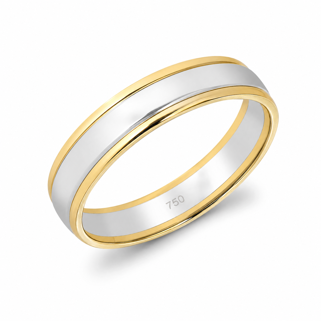 5mm Two-Colour 18ct Gold Wedding Band