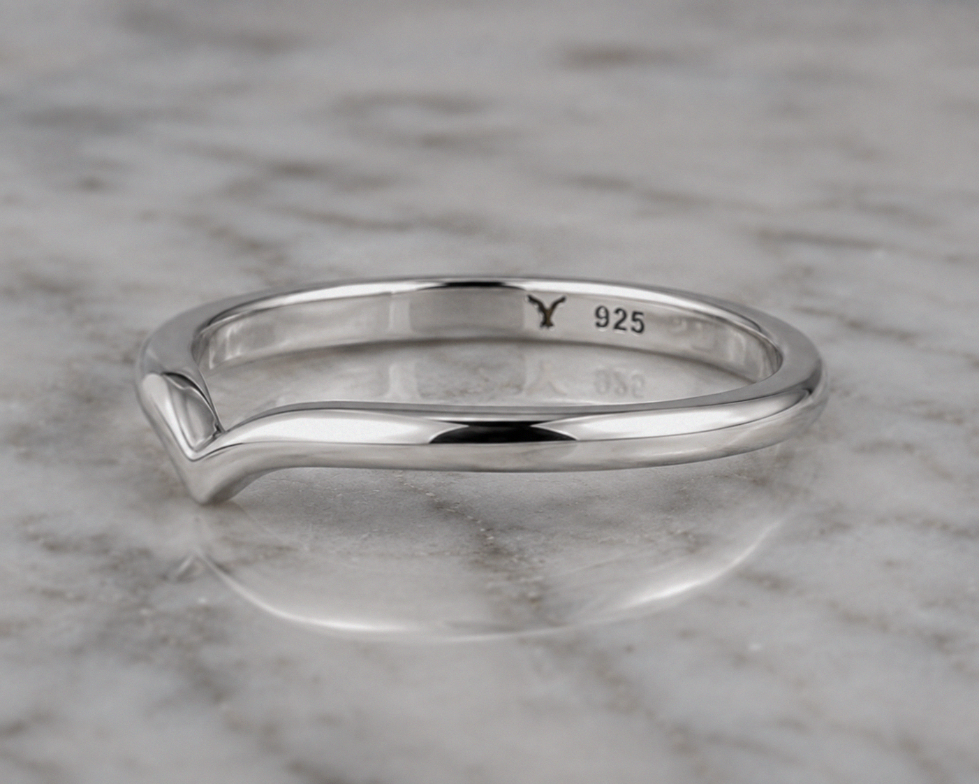 Sterling Silver Polished Wishbone Stacking Ring