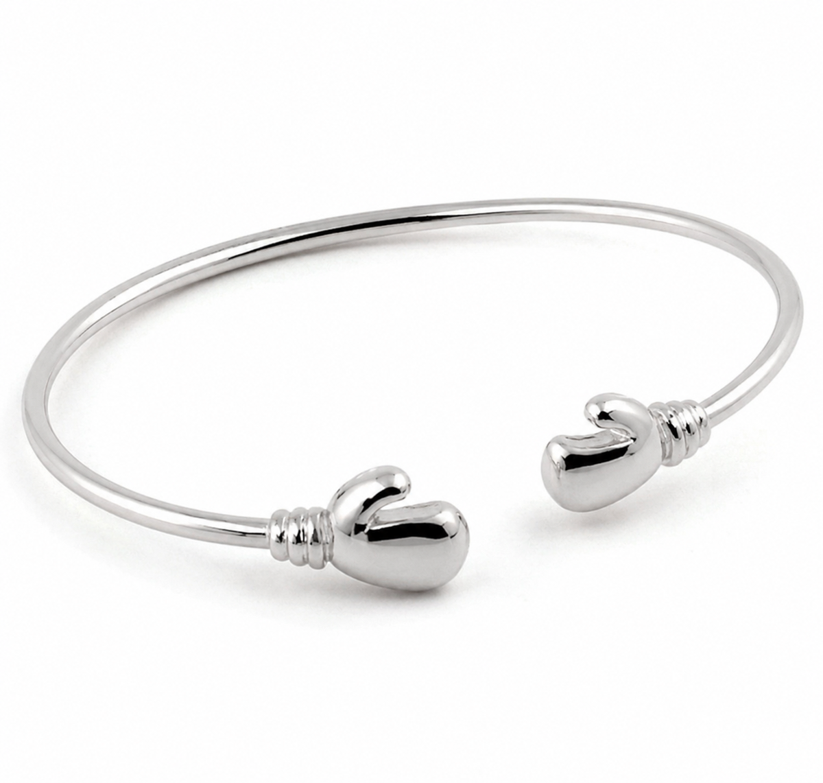 Sterling Silver “Future Champion” Baby Boxing Glove Bangle