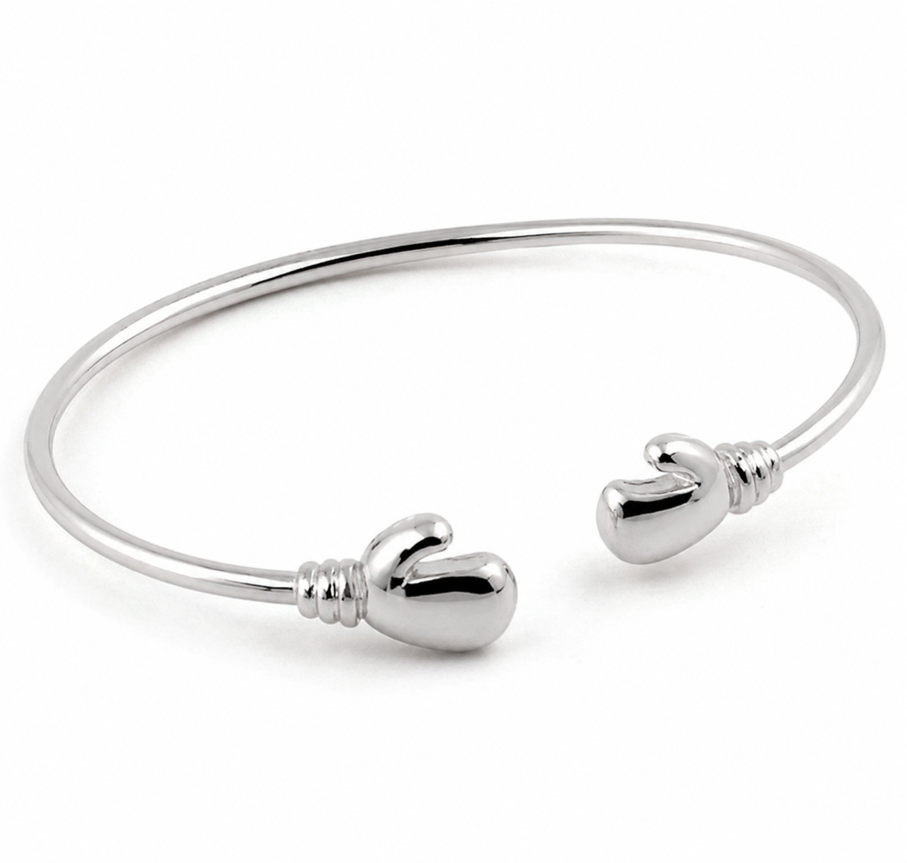 Sterling Silver “Future Champion” Baby Boxing Glove Bangle
