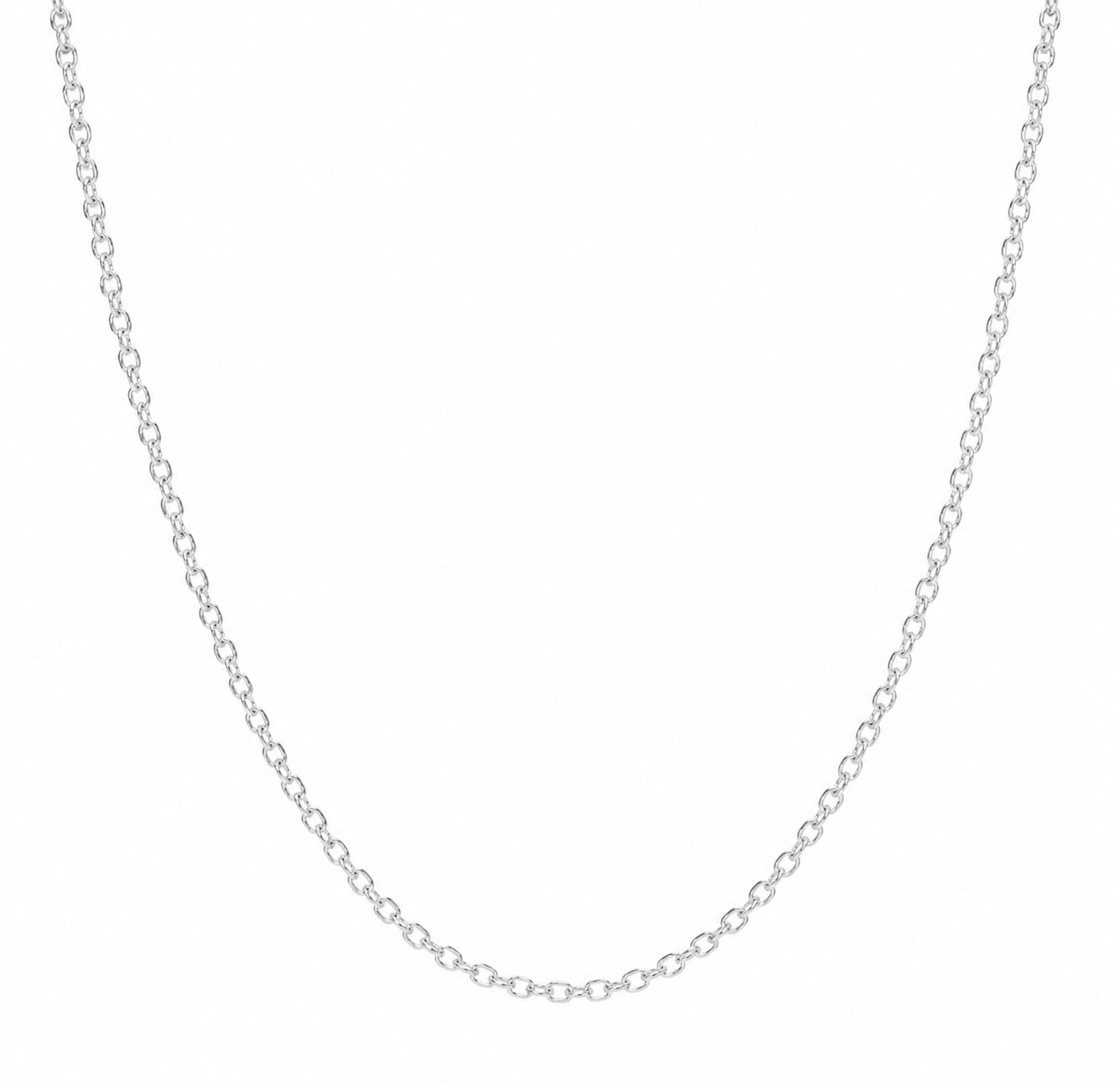 9ct White Gold Diamond-Cut Oval Belcher Chain