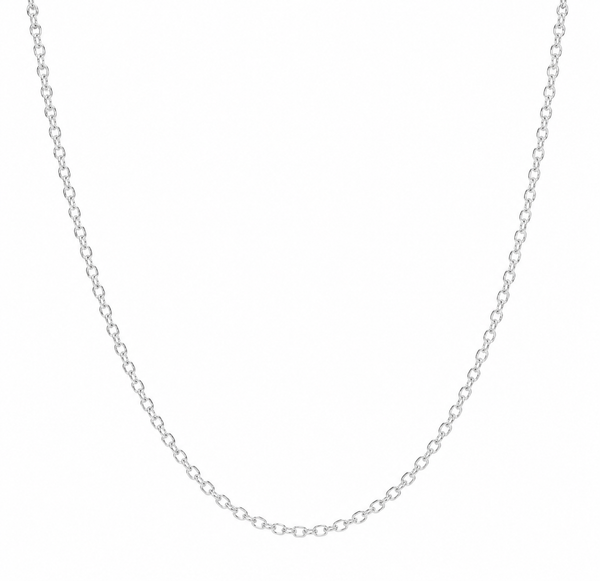 9ct White Gold Diamond-Cut Oval Belcher Chain