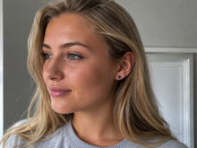 9ct White Gold 0.30ct Citrine Rubover Stud Earrings