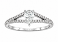9ct White Gold 0.45ct Pear-Cut Split-Shoulder Diamond Engagement Ring