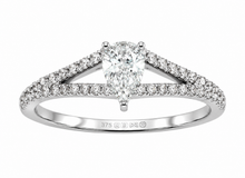 9ct White Gold 0.45ct Pear-Cut Split-Shoulder Diamond Engagement Ring