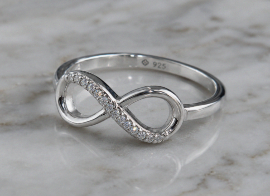 Sterling Silver Cubic Zirconia Infinity Ring