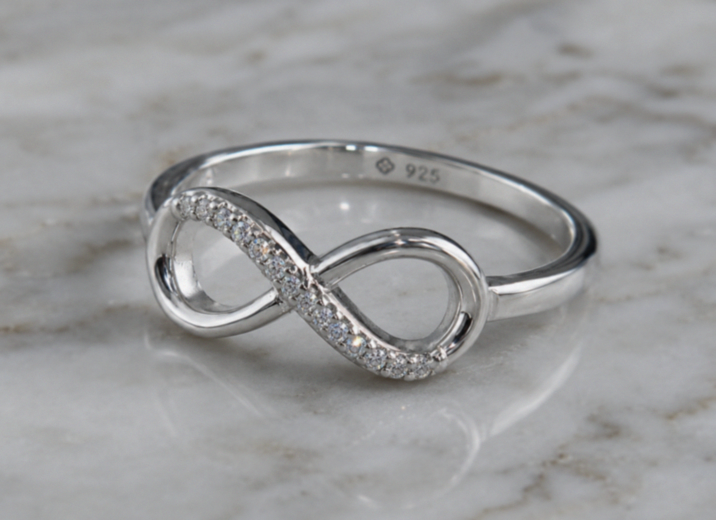 Sterling Silver Cubic Zirconia Infinity Ring