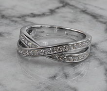 Diamonfire Sterling Silver Cubic Zirconia Crossover Ring