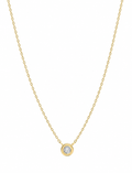 9ct Yellow Gold Diamond Solitaire Bezel Necklace
