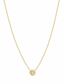 9ct Yellow Gold Diamond Solitaire Bezel Necklace