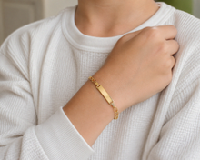 9ct Gold Kids Figaro ID Bracelet – 6.5”