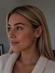 9ct Yellow Gold Bezel Set Diamond Stud Earrings