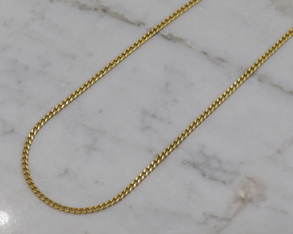 9ct Yellow Gold 1.5mm Super Flat Curb Chain