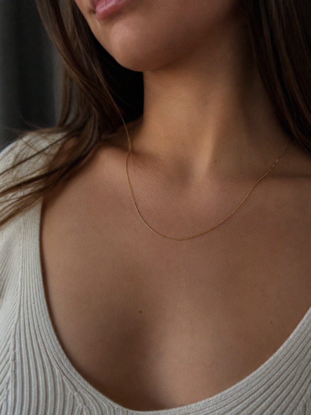 9ct Yellow Gold Fine Curb Chain Necklace 46cm (18”)
