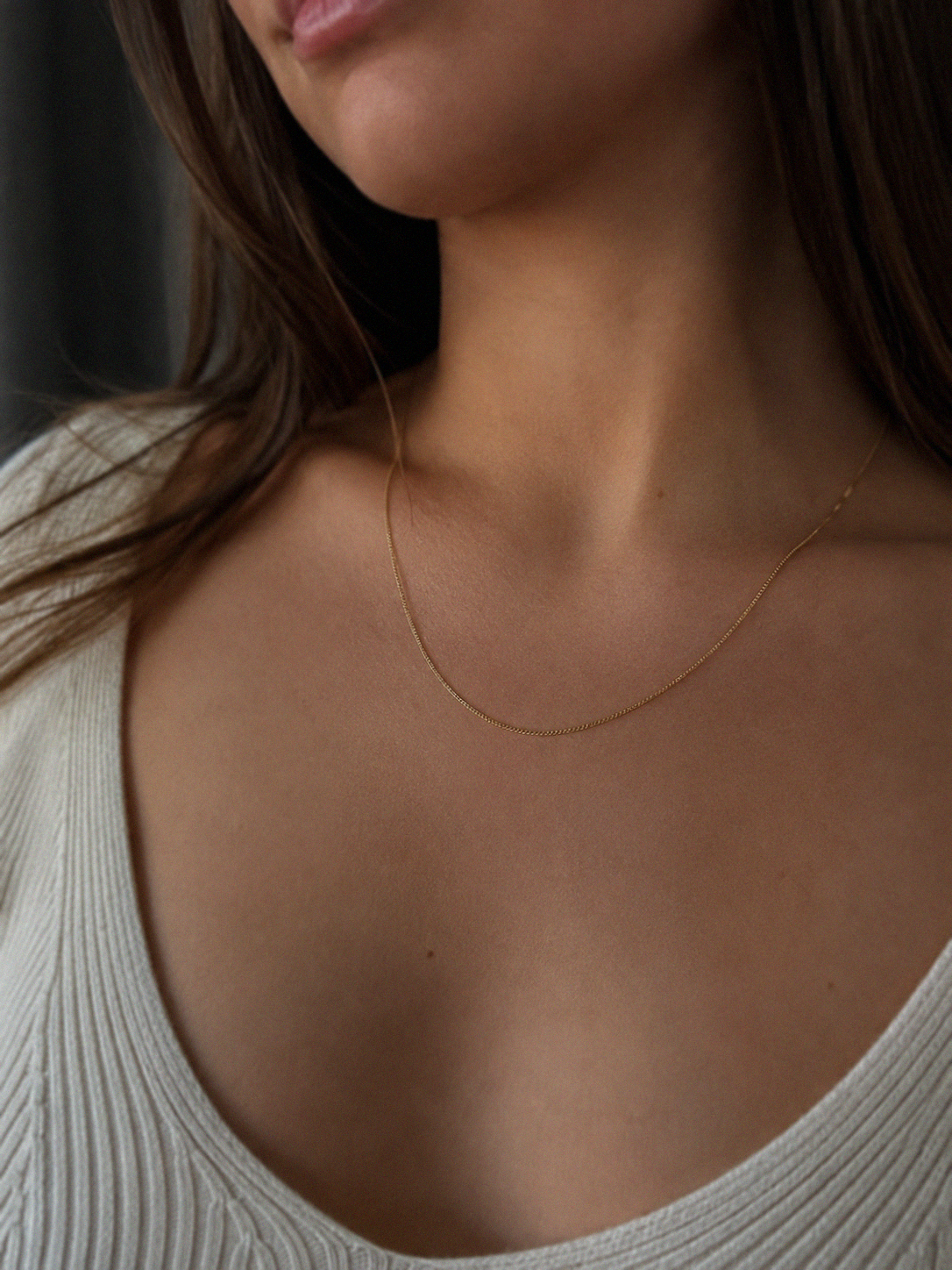 9ct Yellow Gold Fine Curb Chain Necklace 46cm (18”)