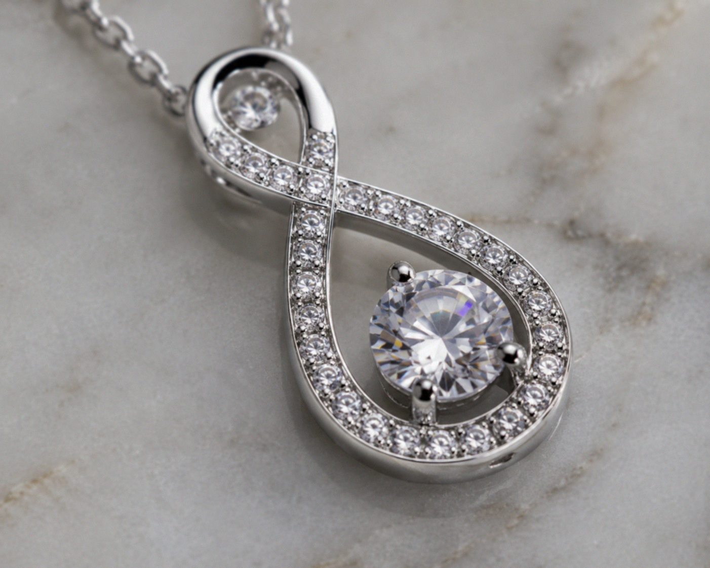 Diamonfire Sterling Silver 2ct Zirconia Infinity Necklace