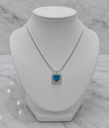 Banyan Sterling Silver Blue Opalite Heart Pendant Necklace