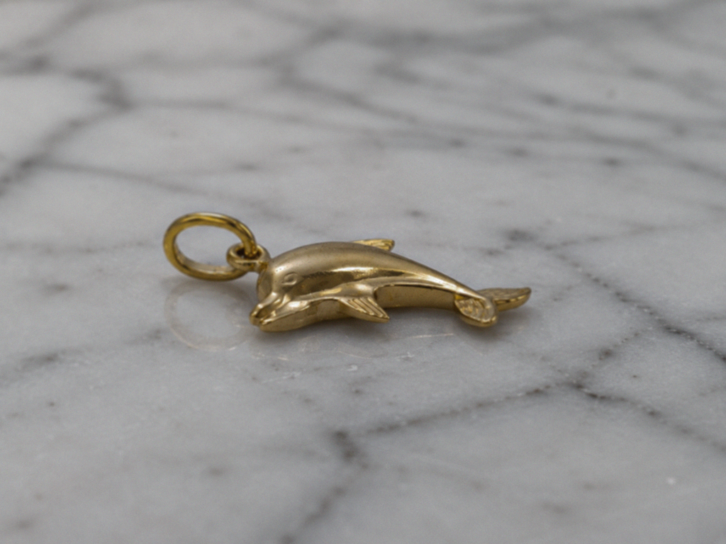 9ct Yellow Gold Dolphin Charm